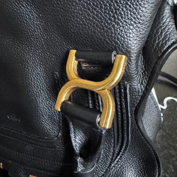 Chloe "Marcie" satchel bag in shiny calfskin leather - Picture 4 of 8
